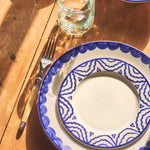 Blanco Tumbler and Blue Scallop Dinner Plate