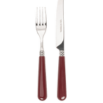 Late Afternoon Burgundy Knife and Fork Set