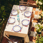 Late-Afternoon Blue Scallop Dinner Plate Table