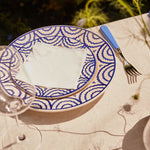 Late Afternoon Blue Tabla Side Plate Set with blue cutlery