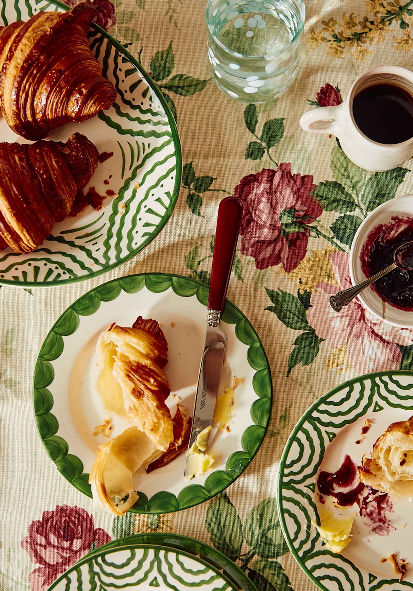 Late Afternoon Burgundy Knife and Fork Set Breakfast