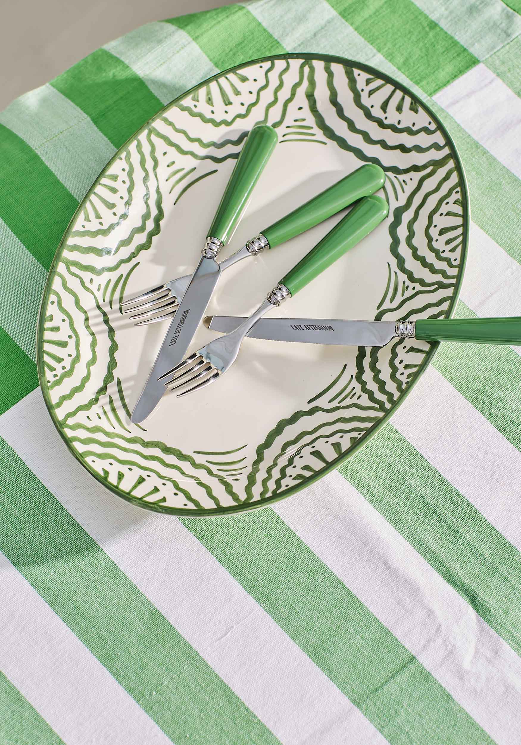 Late Afternoon Green Knife and Fork Set