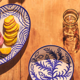 Late Afternoon Large Blue Vina Serving Bowl