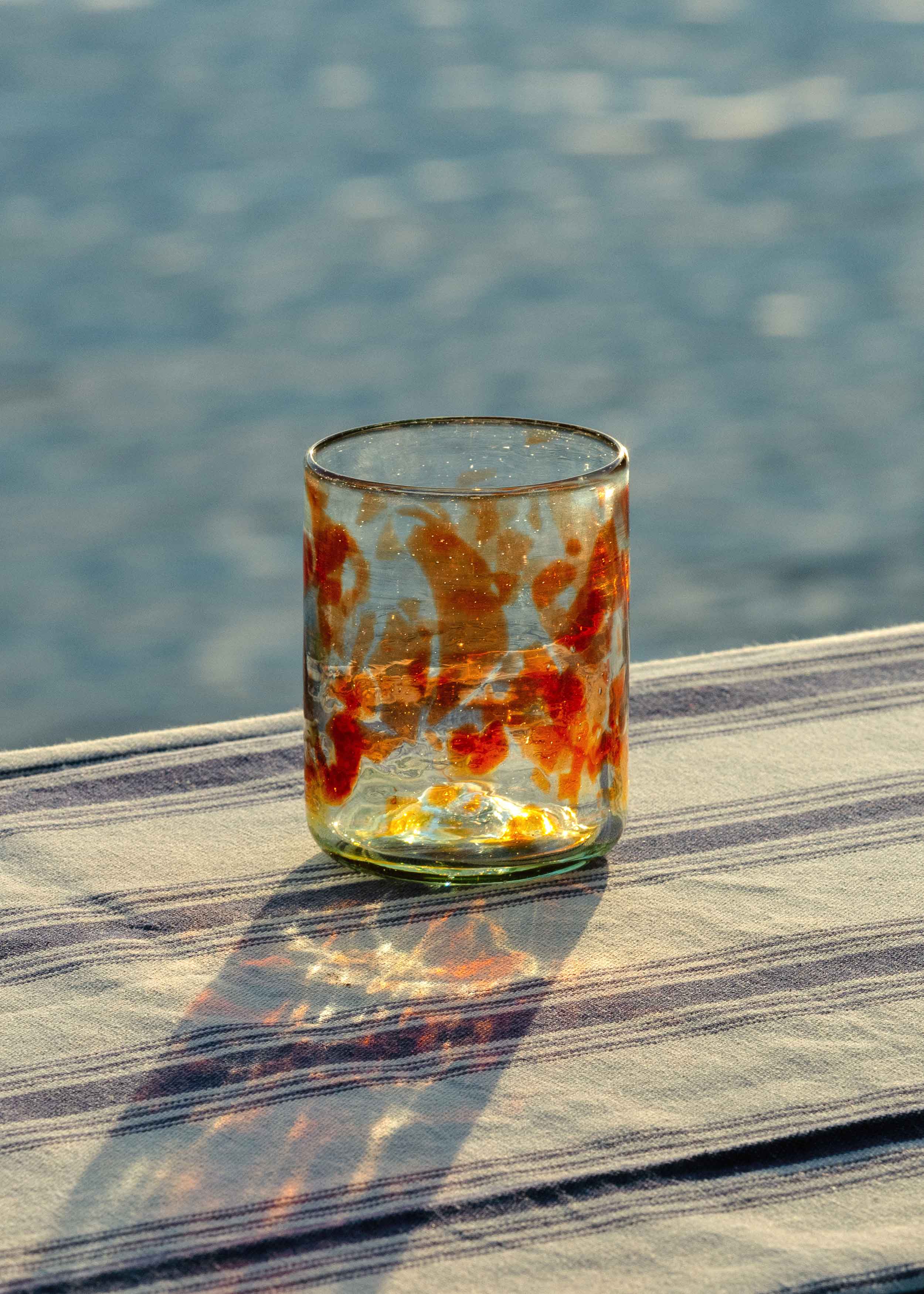 Late Afternoon Brown Oro Glass Tumbler