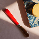 Late Afternoon Classic Red Butter Knife with antique tile