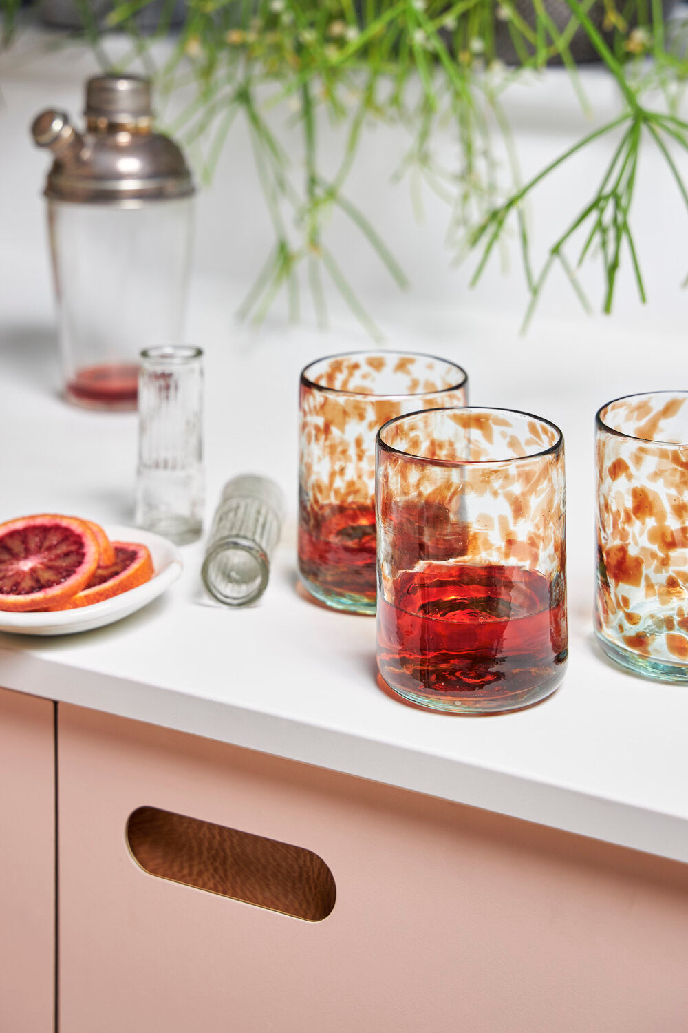 Late Afternoon Brown Oro Glass Tumbler