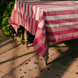 Punch Pink Stripe Tablecloth