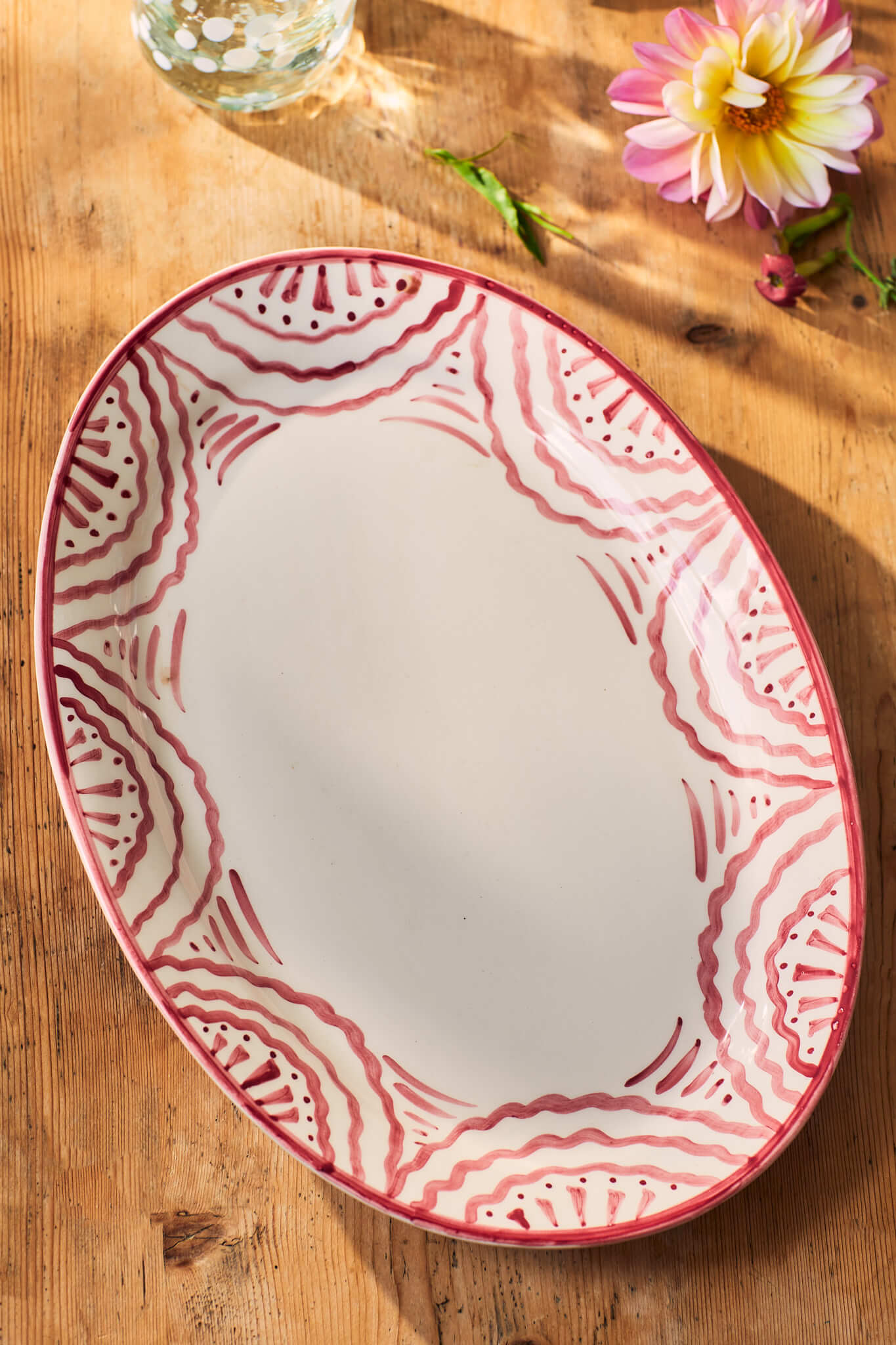 Late Afternoon Pink Oval Platter 