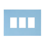A light blue rectangular frame with three rectangular cutouts in the center, shown on a plain white background.