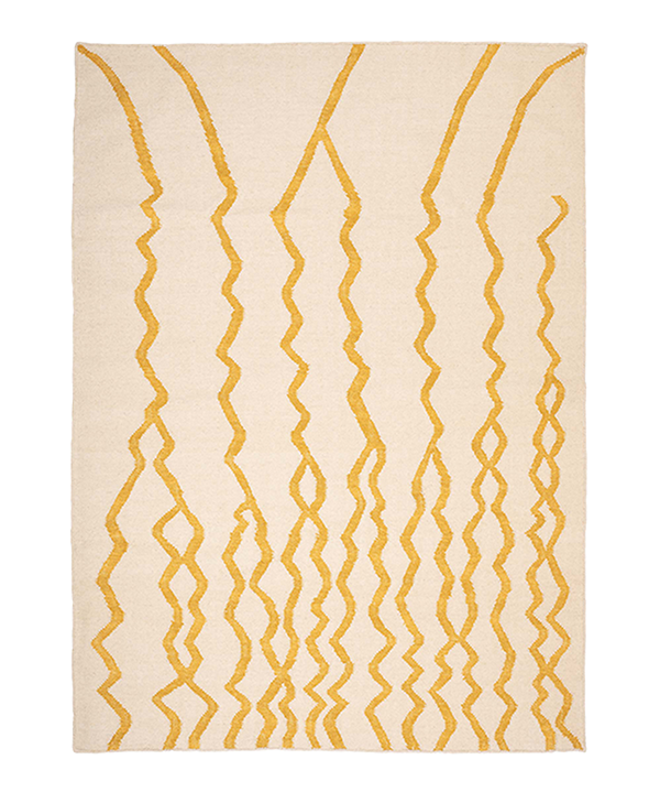 Late Afternoon Barba Mustard Yellow Wool Rug