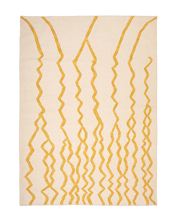 Late Afternoon Barba Mustard Yellow Wool Rug