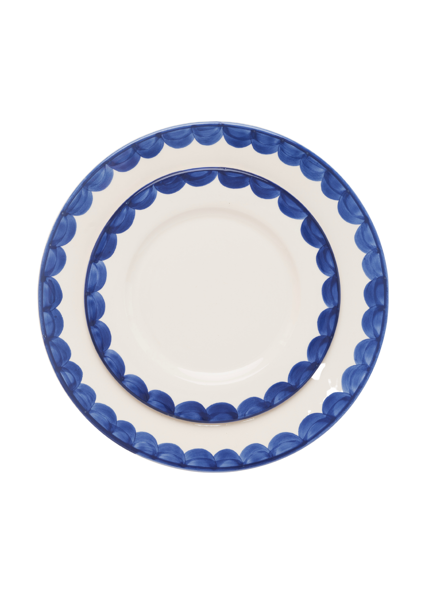 Late Afternoon Blue Scallop Dinner Plate Set