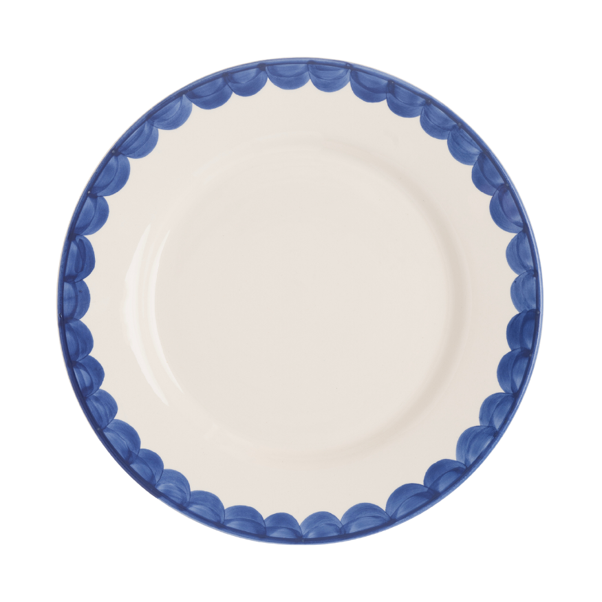 Late Afternoon Blue Scallop Dinner Plate