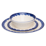 Blue Scallop Dinnerware Set with cereal bowl