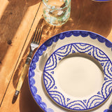 Blanco Tumbler and Blue Scallop Dinner Plate