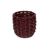 Burgundy Basketweave Planter