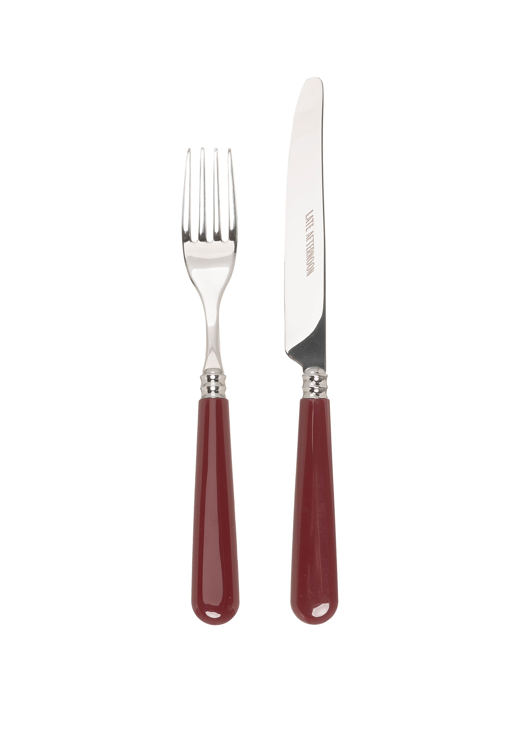 Late Afternoon Burgundy Knife and Fork Set