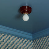 Punto Ceramic Ceiling & Wall Light, Burgundy