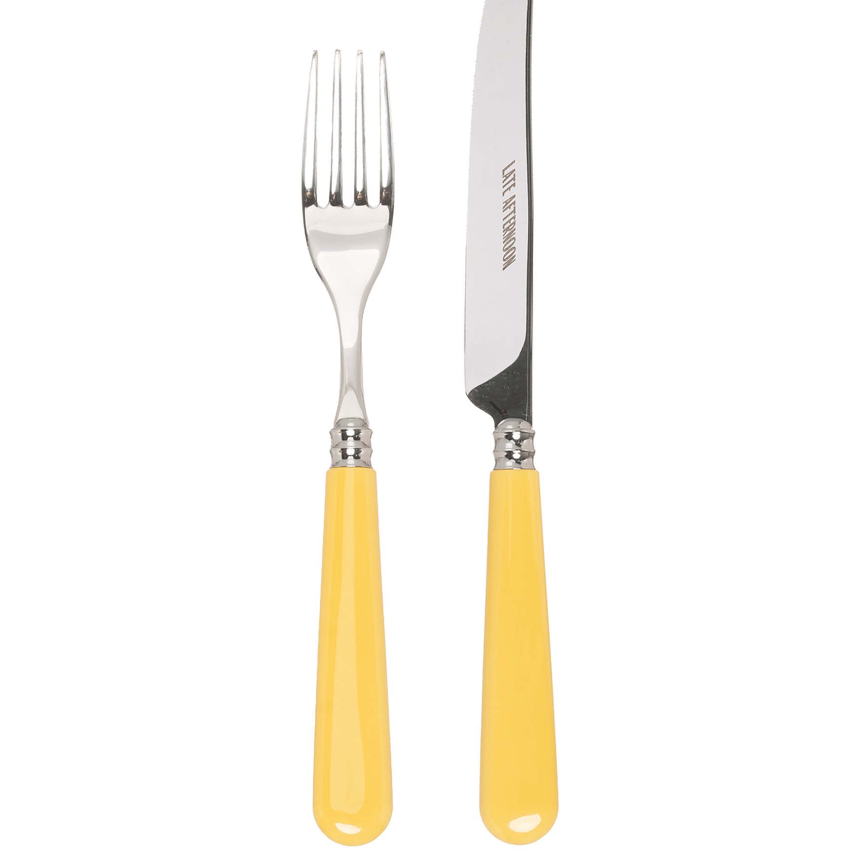 Late Afternoon Butter Yellow Knife and Fork Set