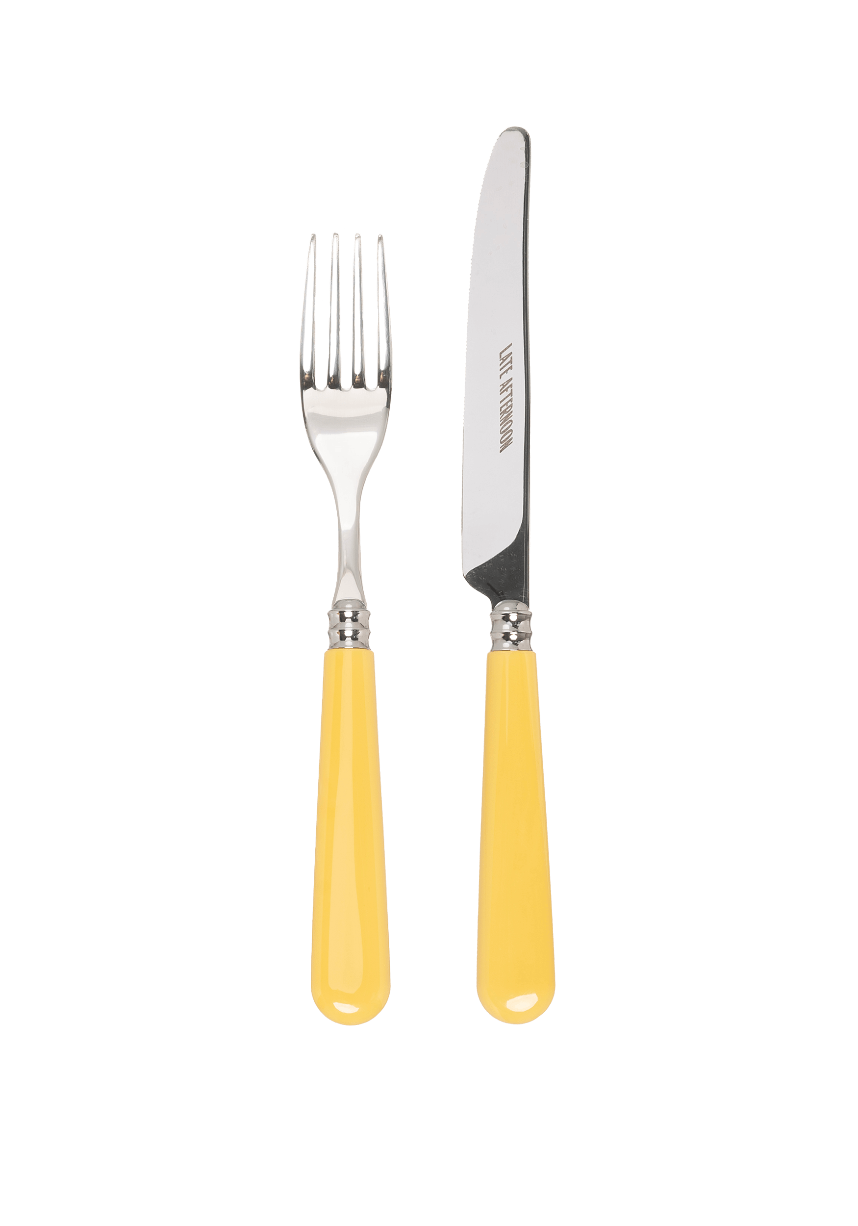 Late Afternoon Butter Yellow Knife and Fork Set