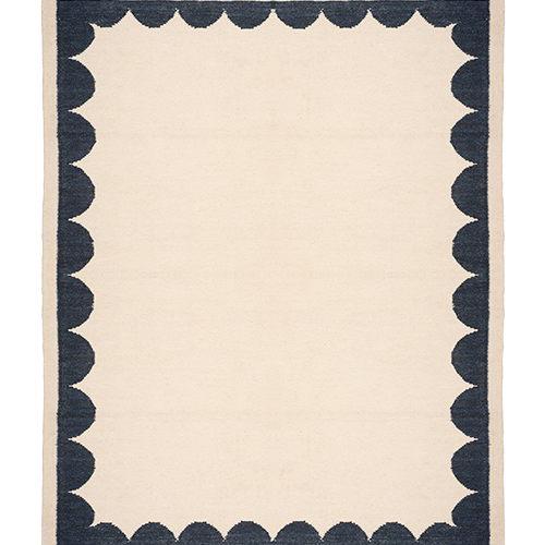 Late Afternoon Cavea Navy Blue Wool Rug
