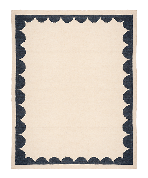 Late Afternoon Cavea Navy Blue Wool Rug