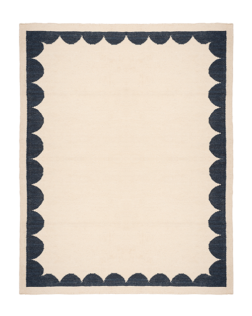 Late Afternoon Cavea Navy Blue Wool Rug