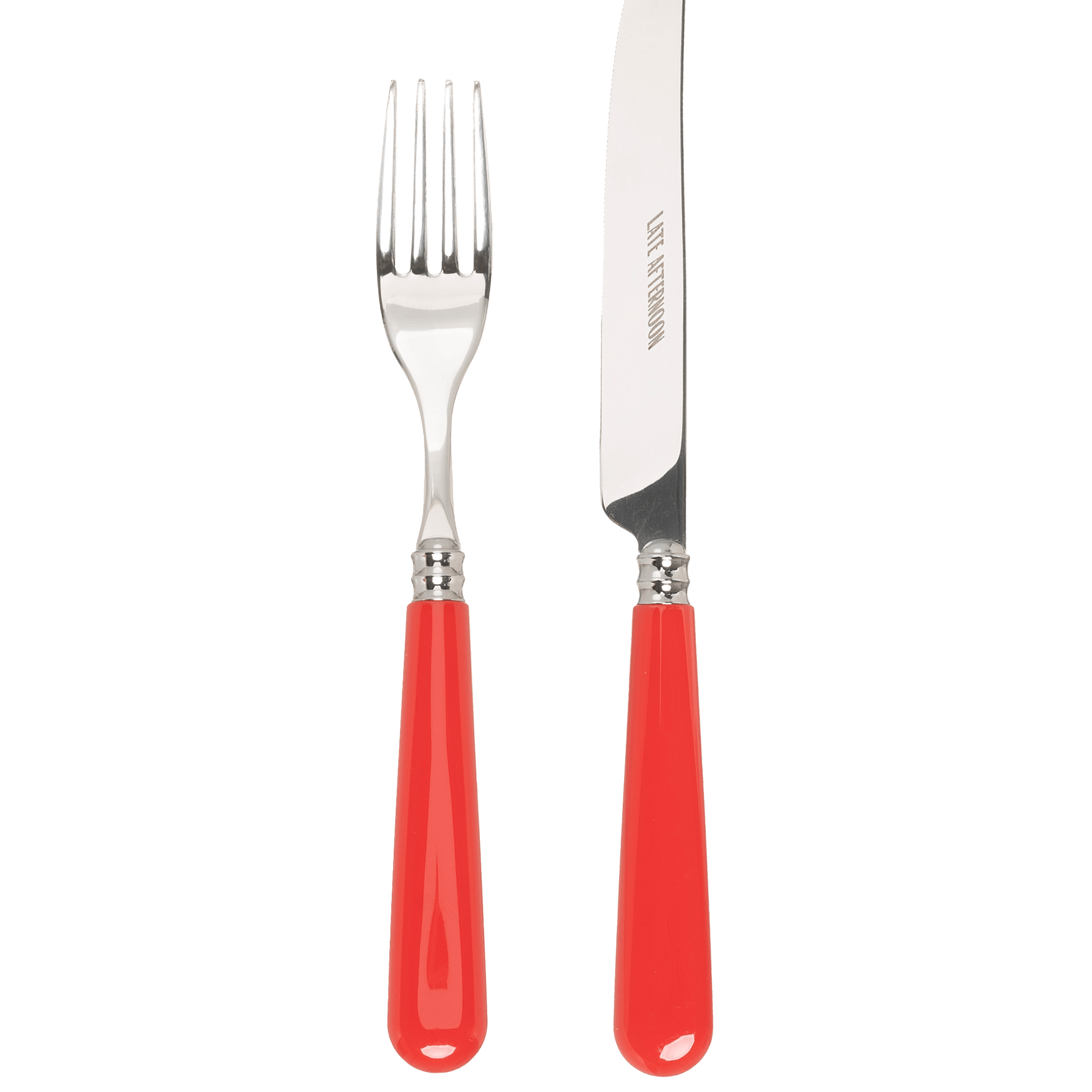 Late Afternoon Classic Red Knife and Fork Set
