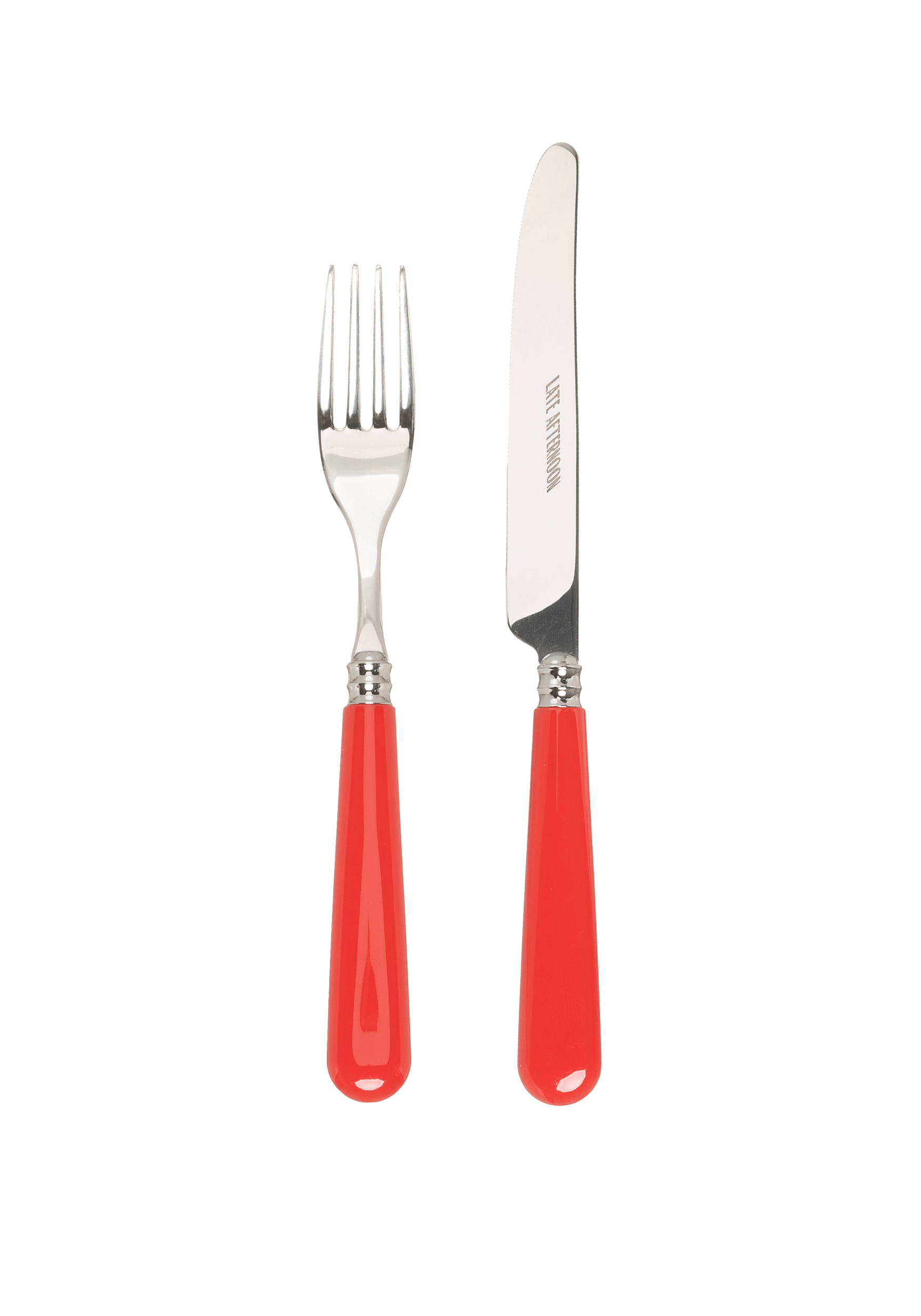 Late Afternoon Classic Red Knife and Fork Set