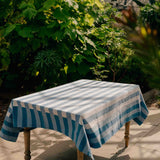 Cornflower Blue Stripe Tablecloth
