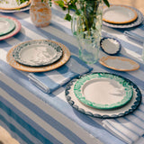Cornflower Blue Stripe Tablecloth