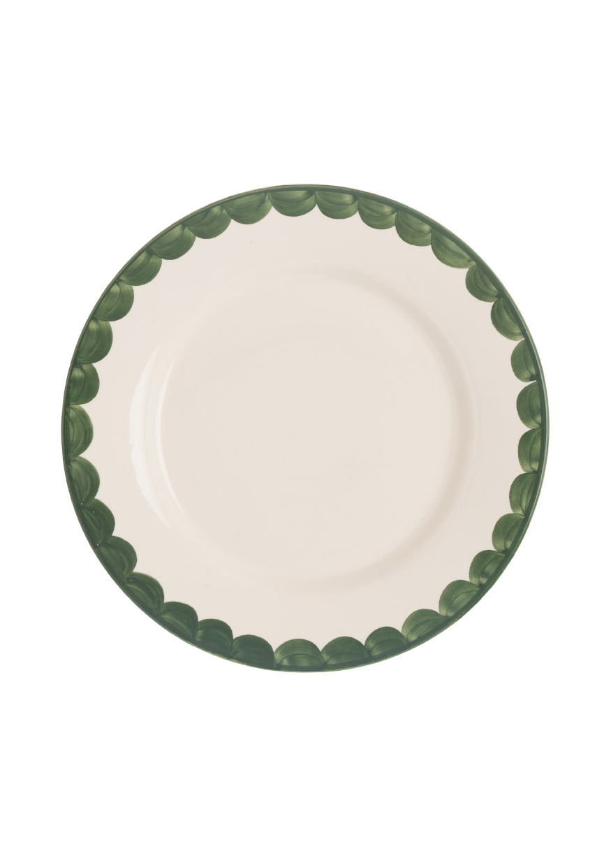 Late Afternoon Green Scallop Dinner Plate