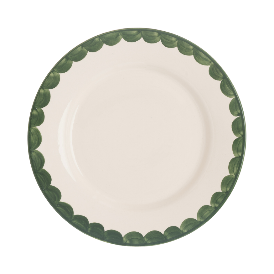 Late Afternoon Green Scallop Dinner Plate