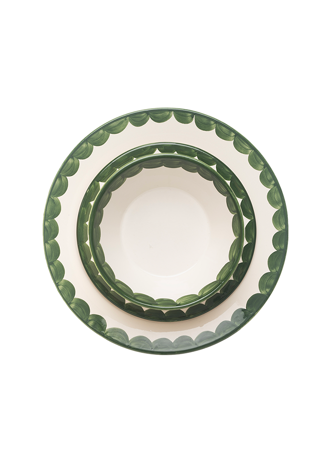 Late Afternoon Green Scallop Dinnerware Set