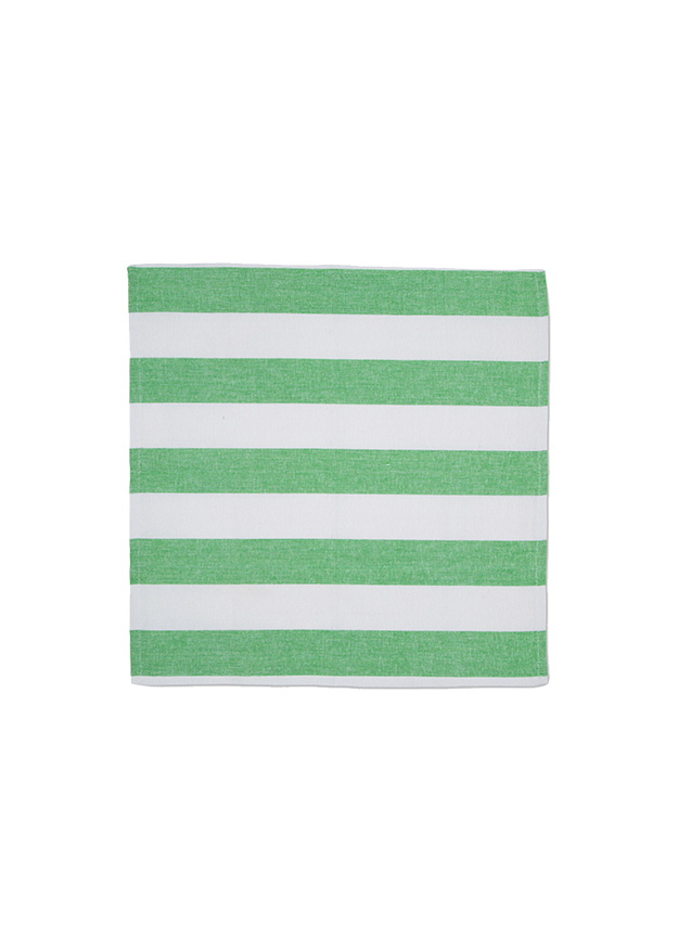 Lush Green Stripe Napkins (Set of 2)