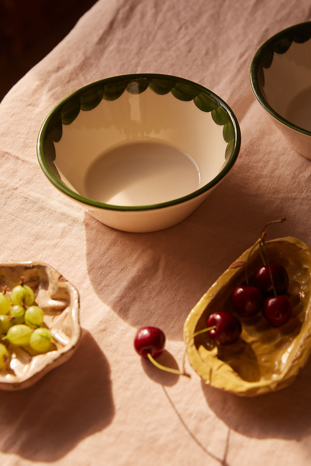 Late Afternoon Green Scallop Bowl