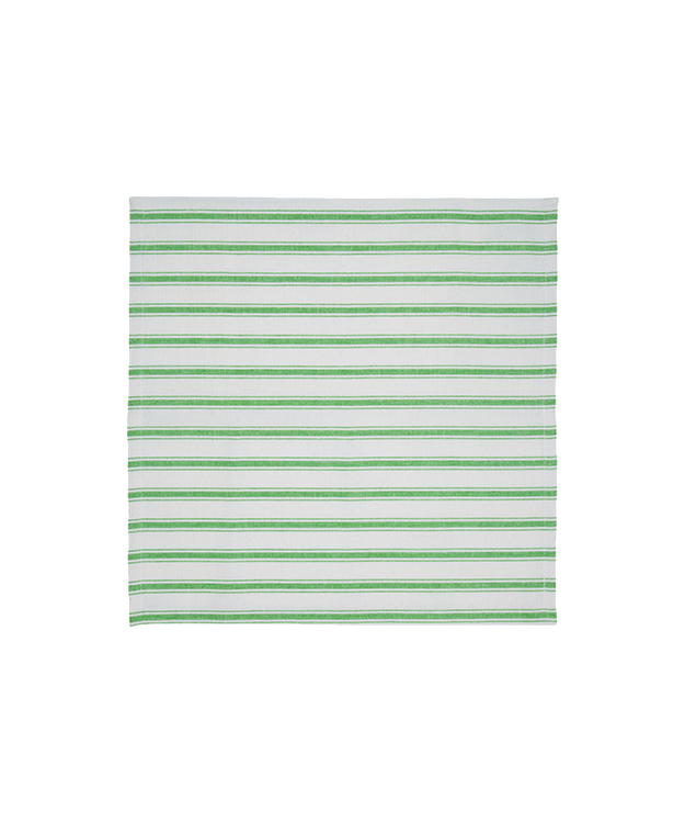 Lush Green Stripe Napkins (Set of 2)