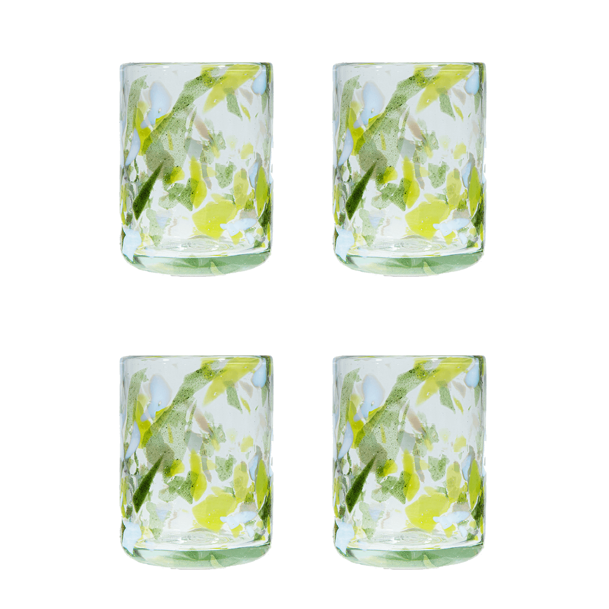 Late Afternoon Green Jardin Glass Tumbler Set of 4