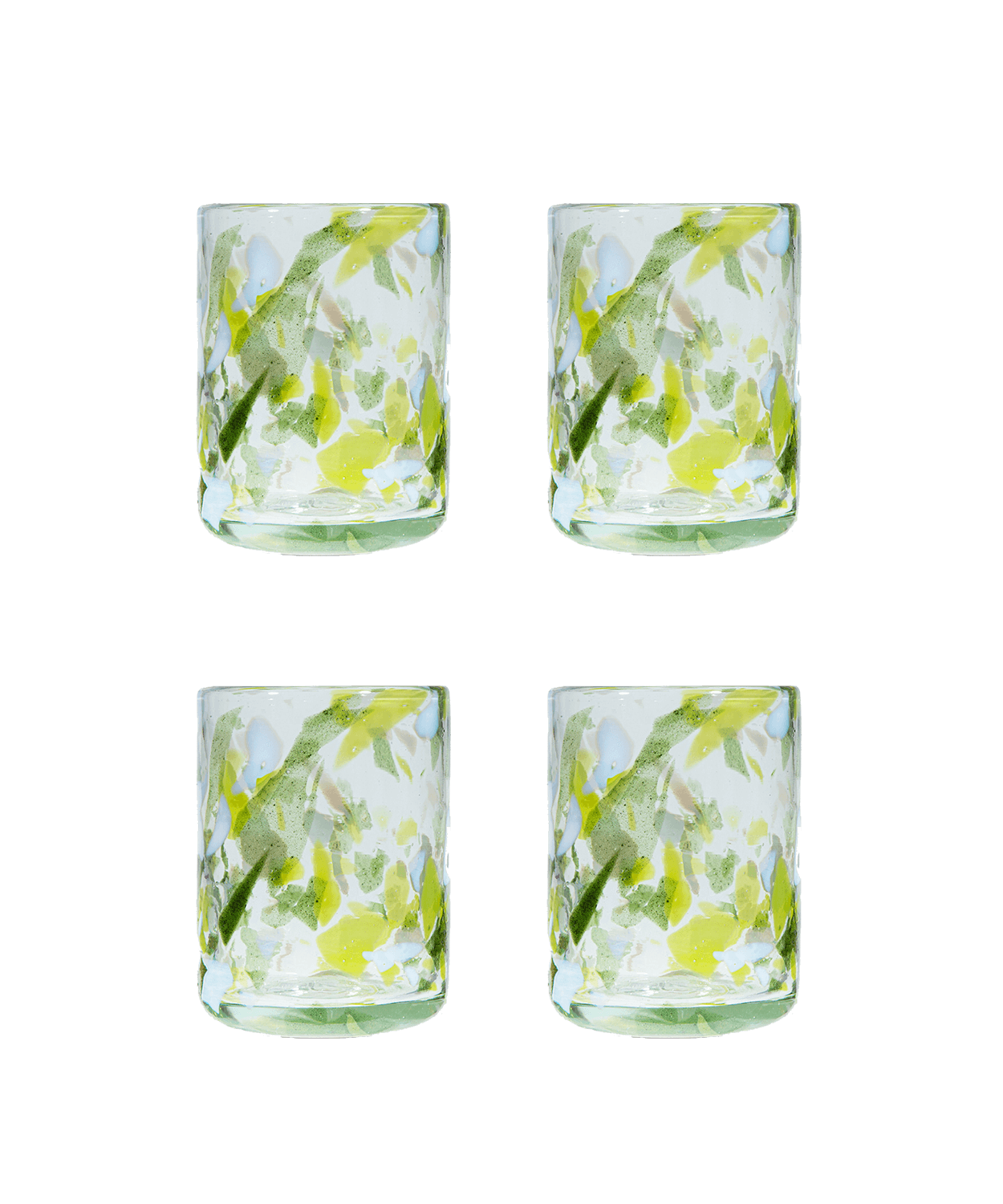 Late Afternoon Green Jardin Glass Tumbler Set of 4