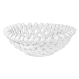 Large White Basketweave Bowl