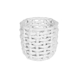 White Basketweave Planter