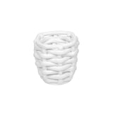 Small White Basketweave Planter