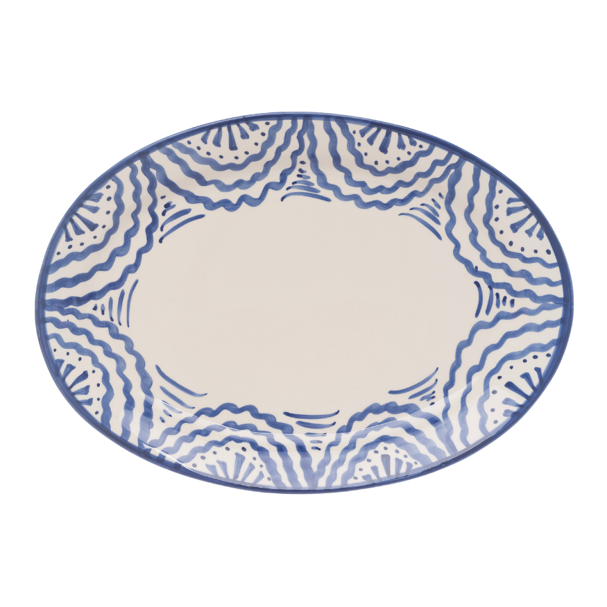 Late Afternoon Large Blue Platter