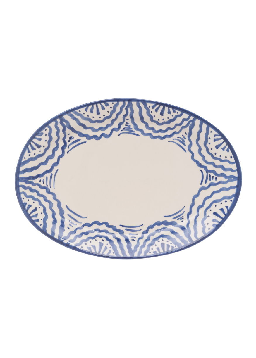 Late Afternoon Large Blue Hand Painted Platter