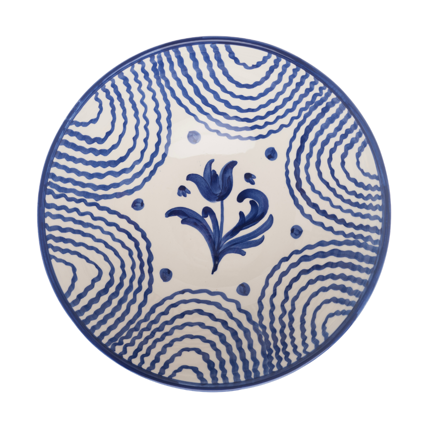 Late Afternoon Large Blue Serving Bowl