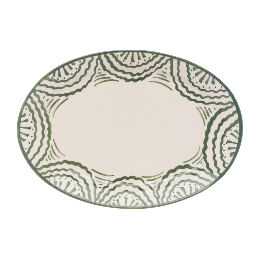 Late Afternoon Large Green Platter