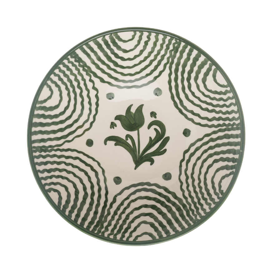Late Afternoon Large Green Serving Bowl
