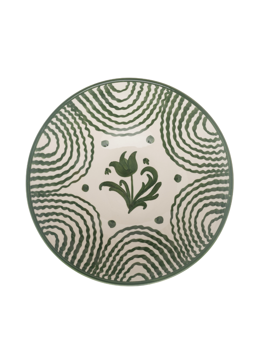 Flor Very Large Green Serving Bowl
