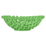 Large Apple Green Basketweave Bowl