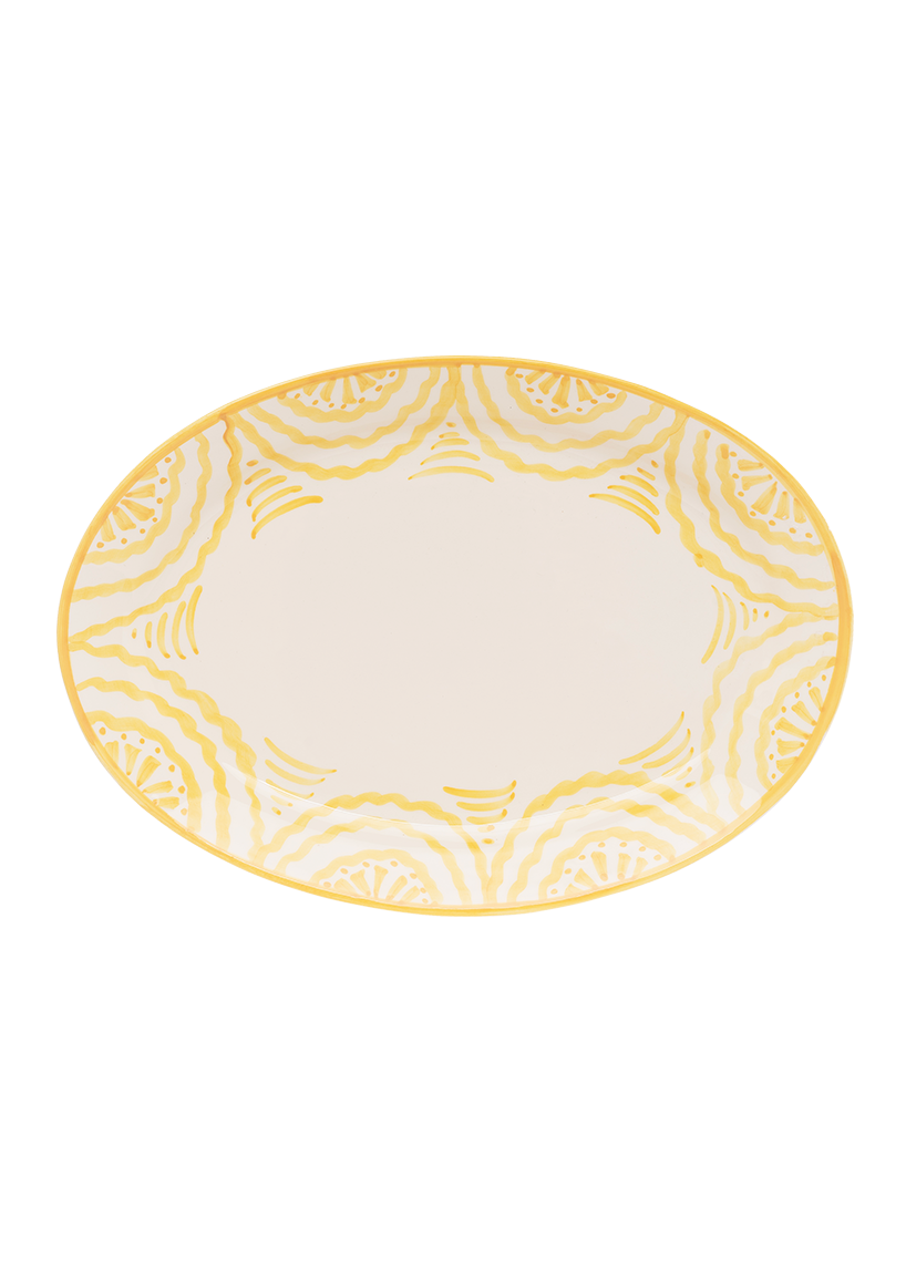 Late Afternoon Tableware Large Yellow Serving Platter